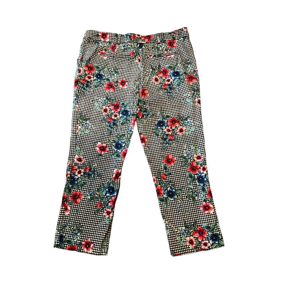 Jules & Leopold Capri Pant Women's L Multicolor Floral Elastic Waistband Pull-On